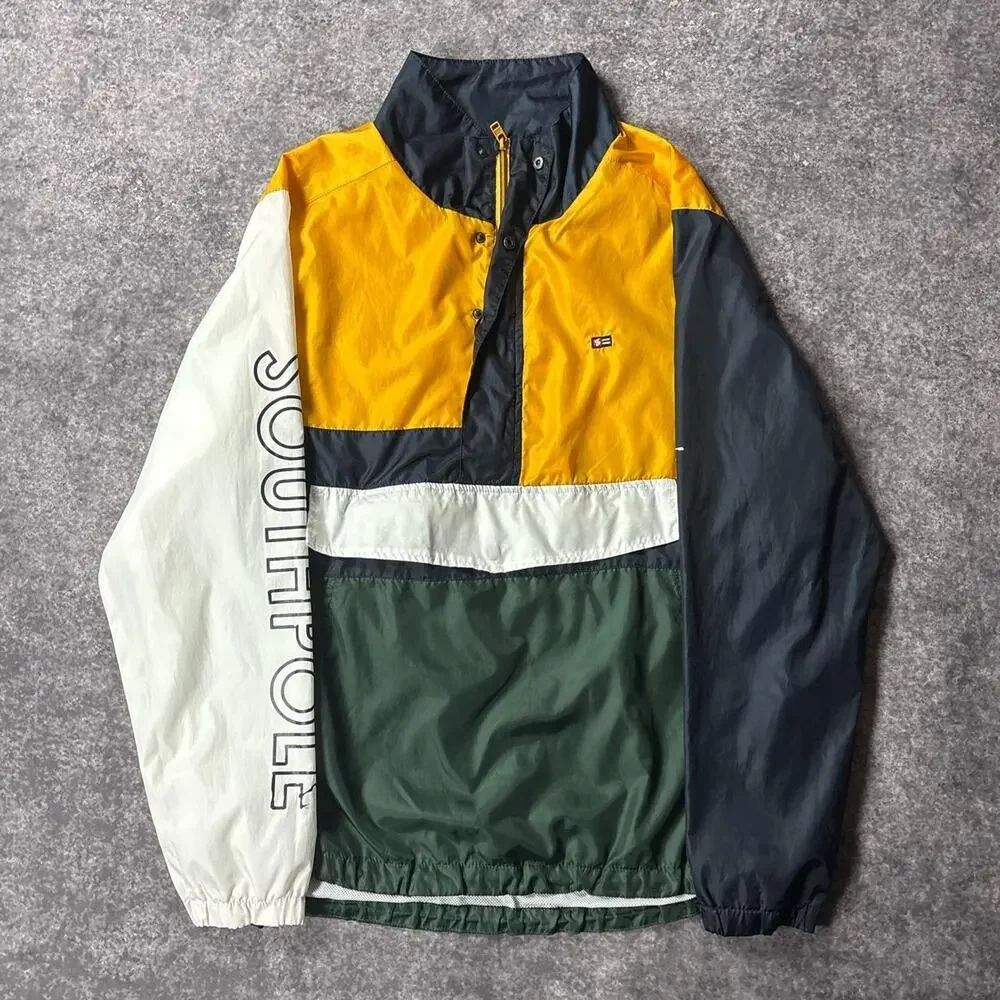 SouthPole SP91 Men’s ColorBlock Pullover  1/4 Zip Windbreaker Jacket Size M